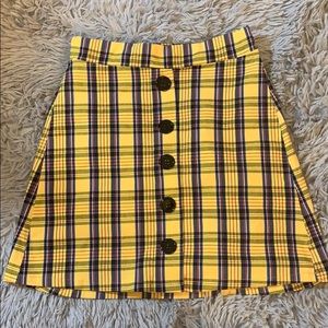 Yellow plaid skirt